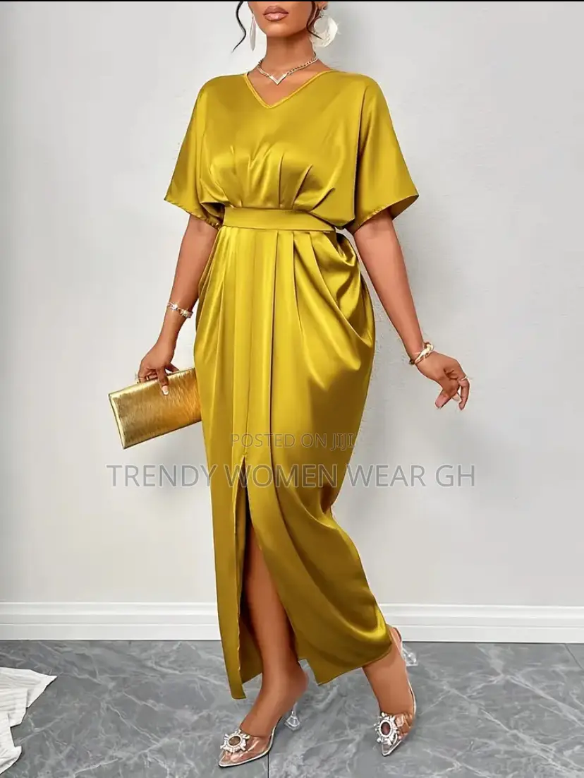 Holiday Party Golden Evening Gown Bridesmaid Dress