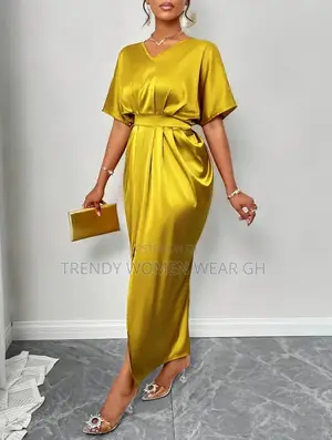 Holiday Party Golden Evening Gown Bridesmaid Dress