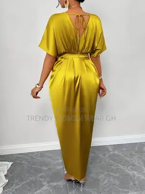 Holiday Party Golden Evening Gown Bridesmaid Dress
