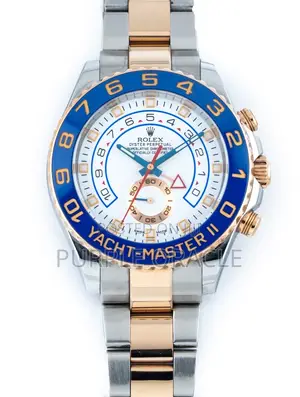 Rolex Yacht Master Ii 116681 Two Tone Rose Gold Silver