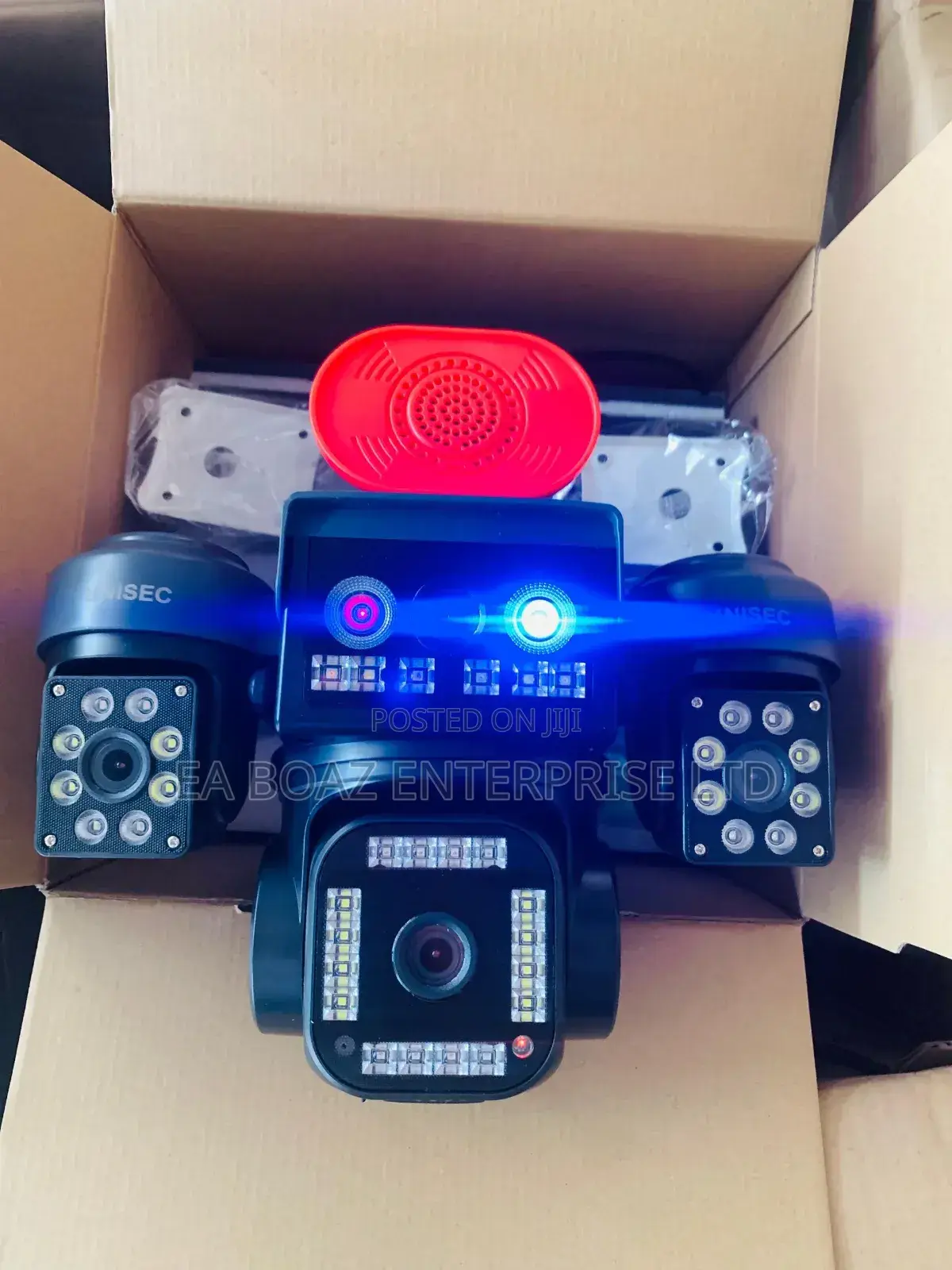 Solar Smart Alarm Camera 4g 4 Lens PTZ , Two Way Audio Talk Hi Easy
