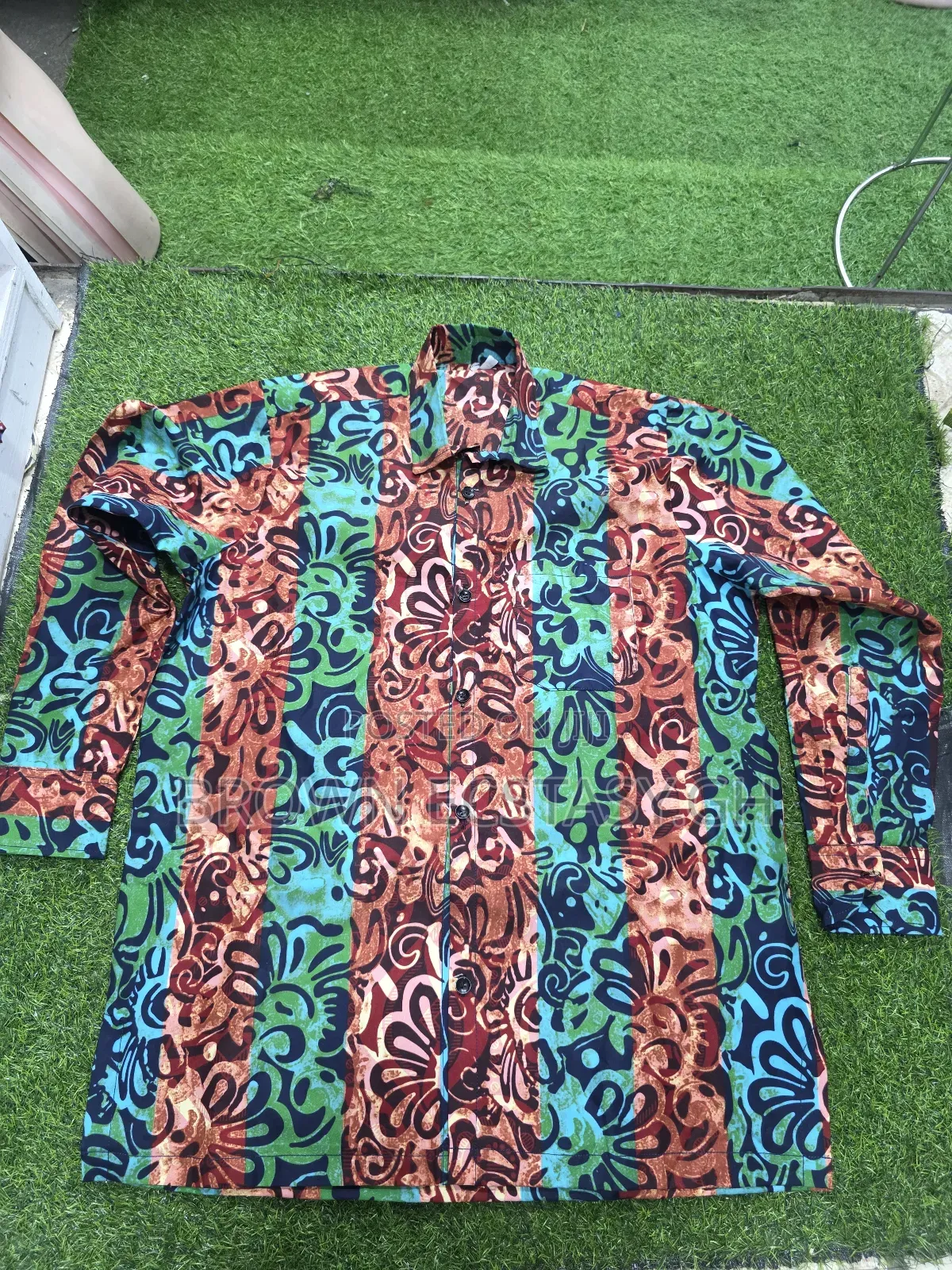 Men's African Print Long Sleeve Shirts (Swipe for More Designs)