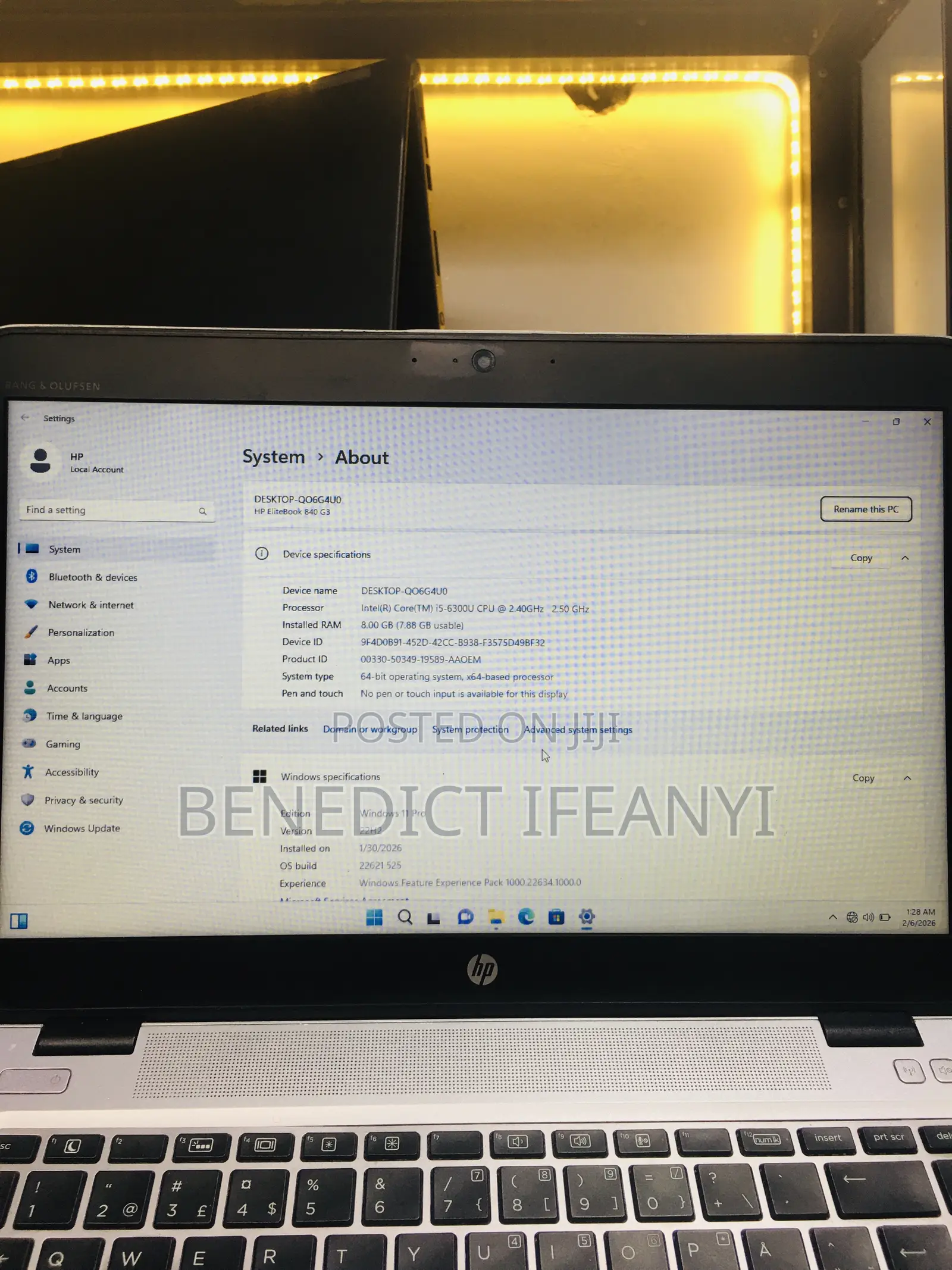 Laptop HP EliteBook 840 G3 8GB Intel Core I5 SSD 256GB