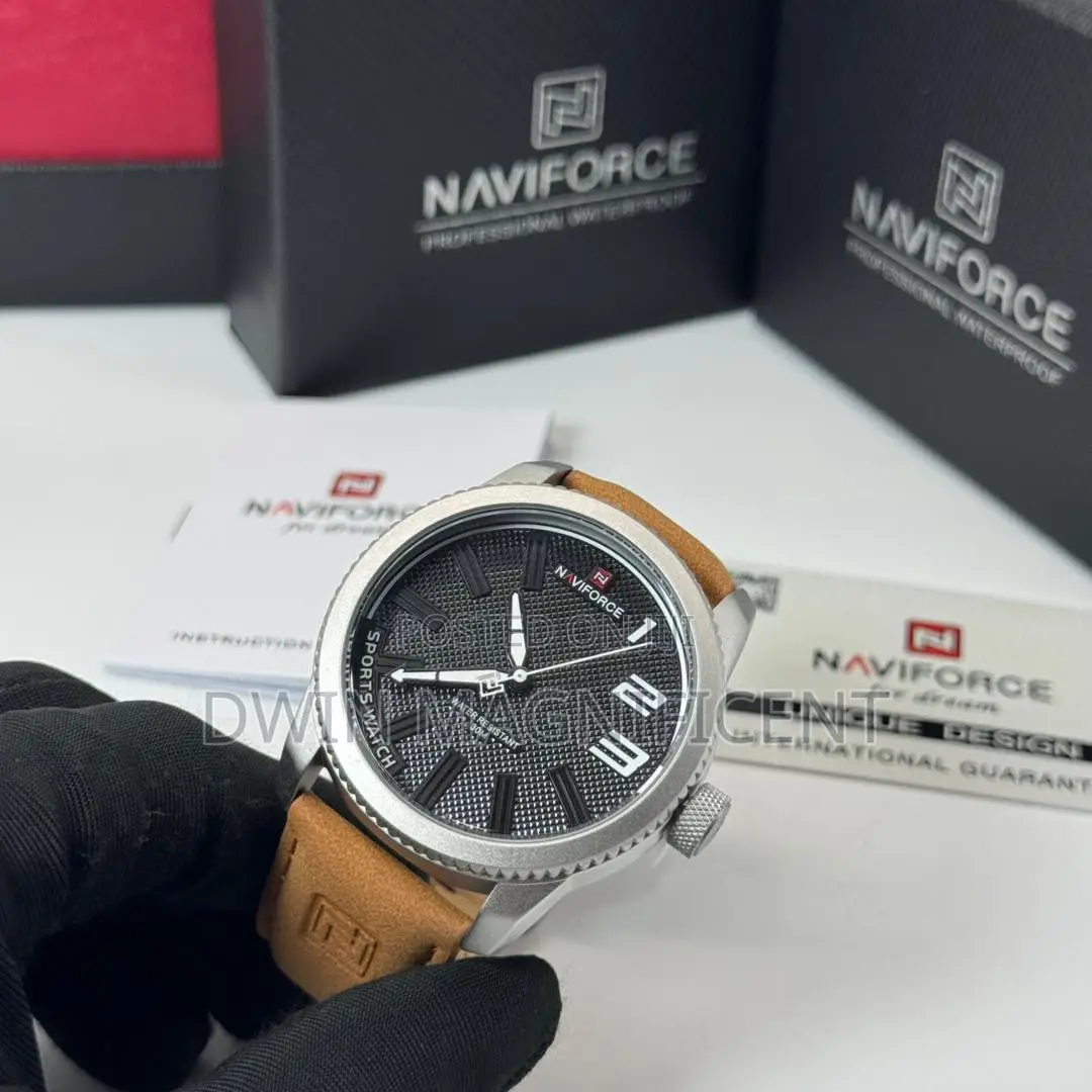 Naviforce Sports Leather Waterproof Watch