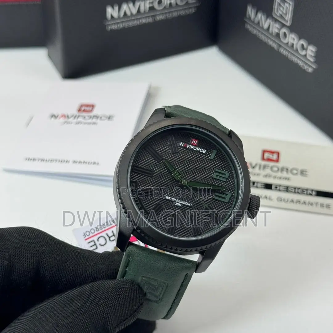 Naviforce Sports Leather Waterproof Watch