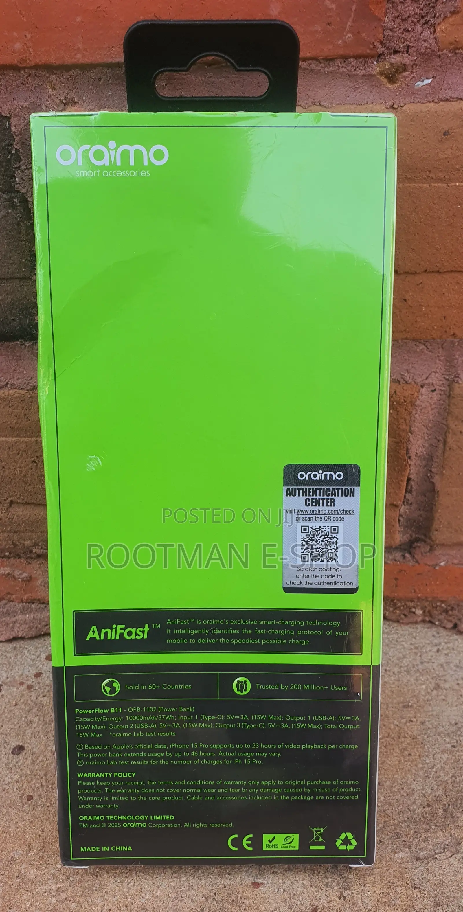 Oraimo Powerflow Sleek Powerbank 10,000mah