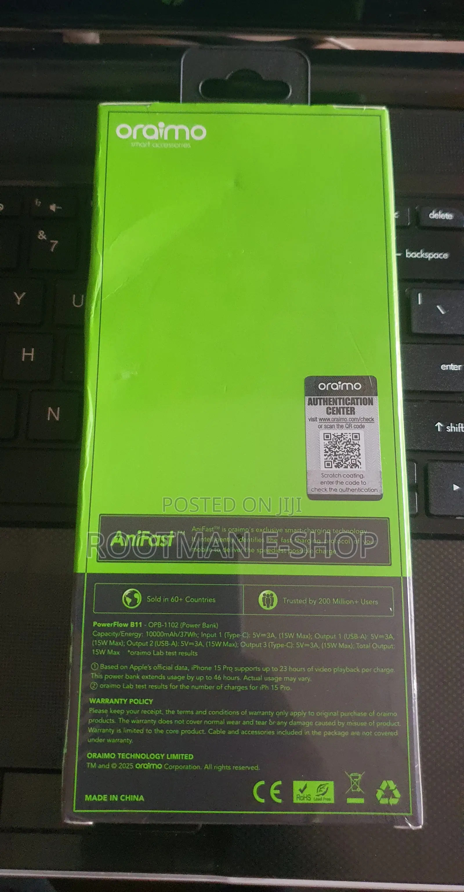 Quality 10,000mah Fast Charge Oraimo Powerbank