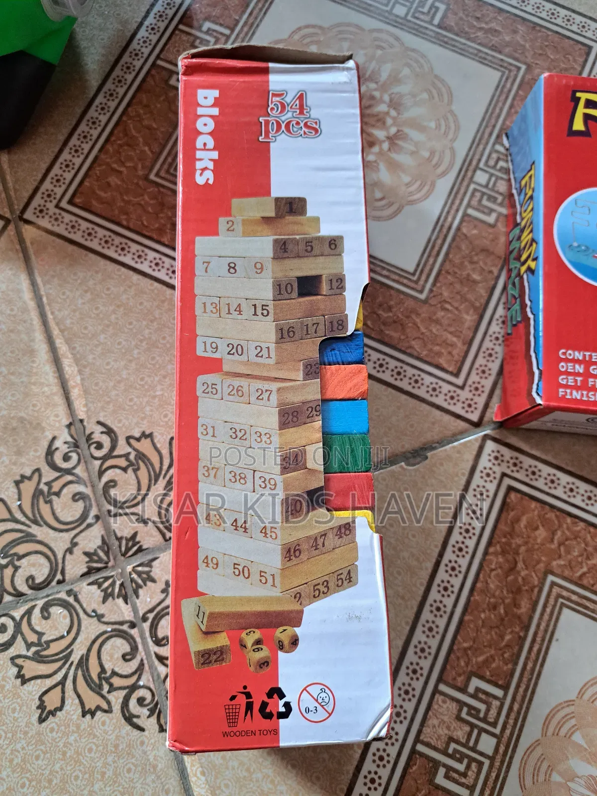 4pieces Colorful Jenga Game With Dice
