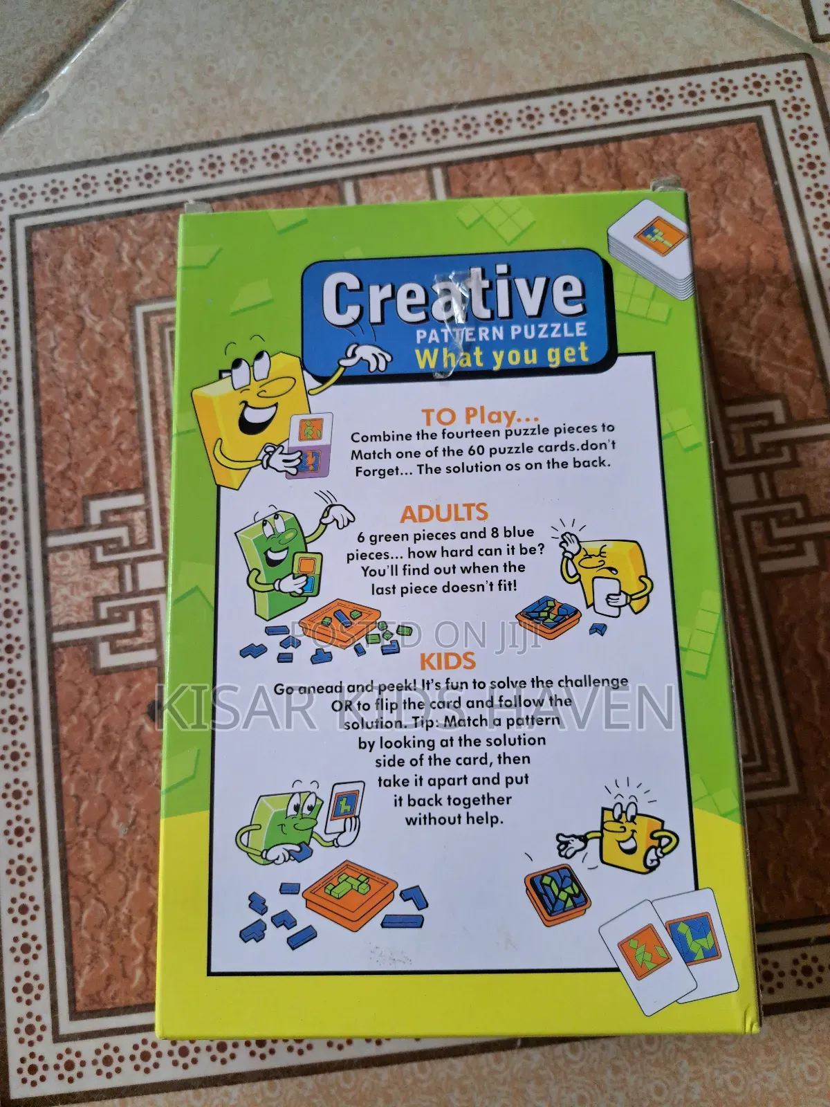 Pattern Puzzle With 60 Puzzle Cards With Solution on Back