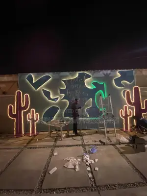 Backdrop Lightning Sign Event