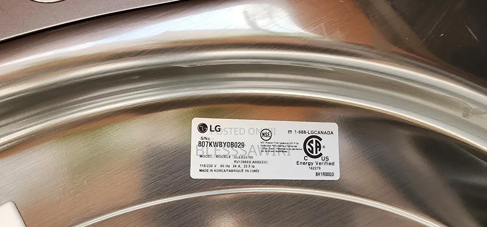 28kg Lg Dryer From Usa