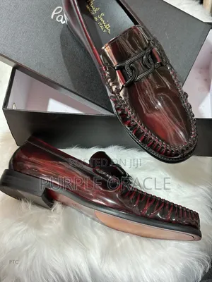 The Paul Smith Italian Calfskin Bit Loafer In Burnished Oxblood