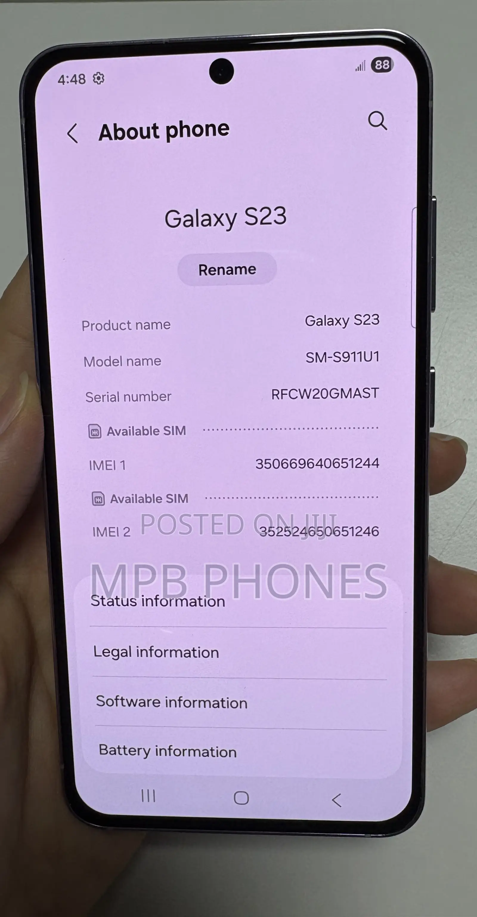Samsung Galaxy S23 128 GB Purple
