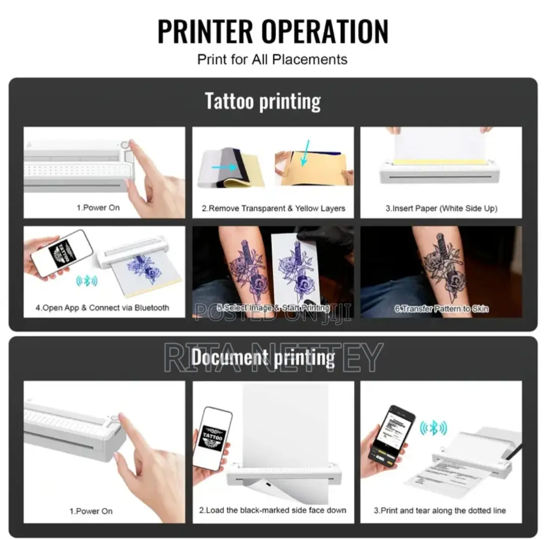 Portable Document and Tattoo Stencil Thermal Printer