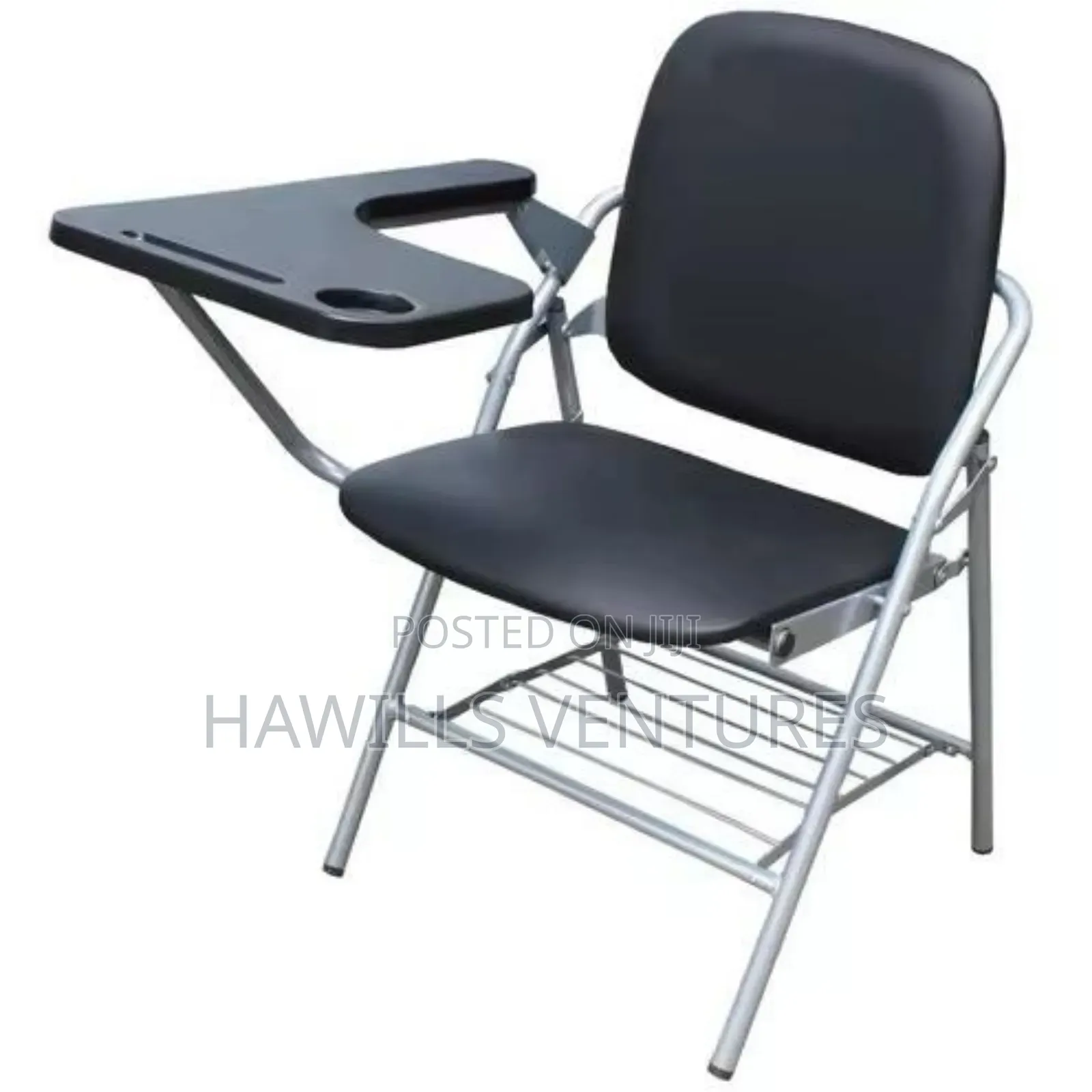 Training Room Chair With a Writing Pad and a Cup Holder