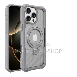 Magnetic Case for iPhone 13 to 16 Pro Max, Ring Kickstand Mag-Safe