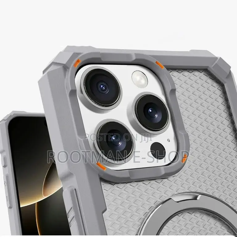 Magnetic Case for iPhone 13 to 16 Pro Max, Ring Kickstand Mag-Safe