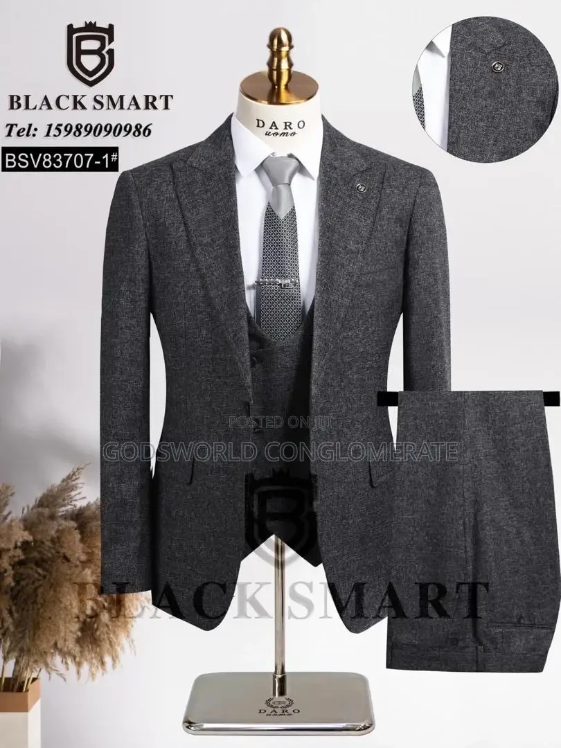 Textured Three Piece Suit