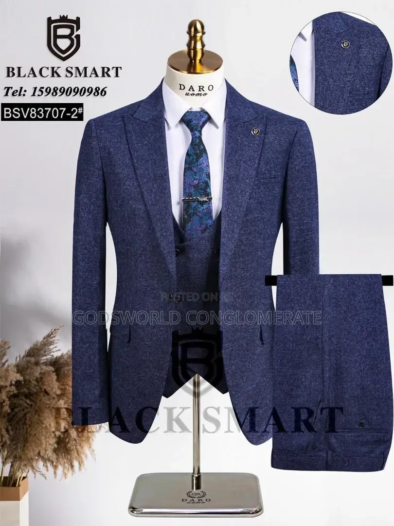 Textured Three Piece Suit
