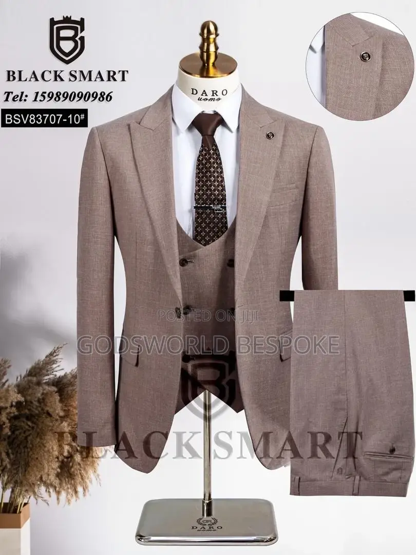 Textured Three Piece Suit