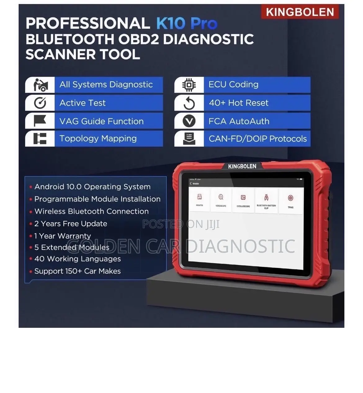Kingbolen K10 Pro Obd2 Diagnostic Scanner