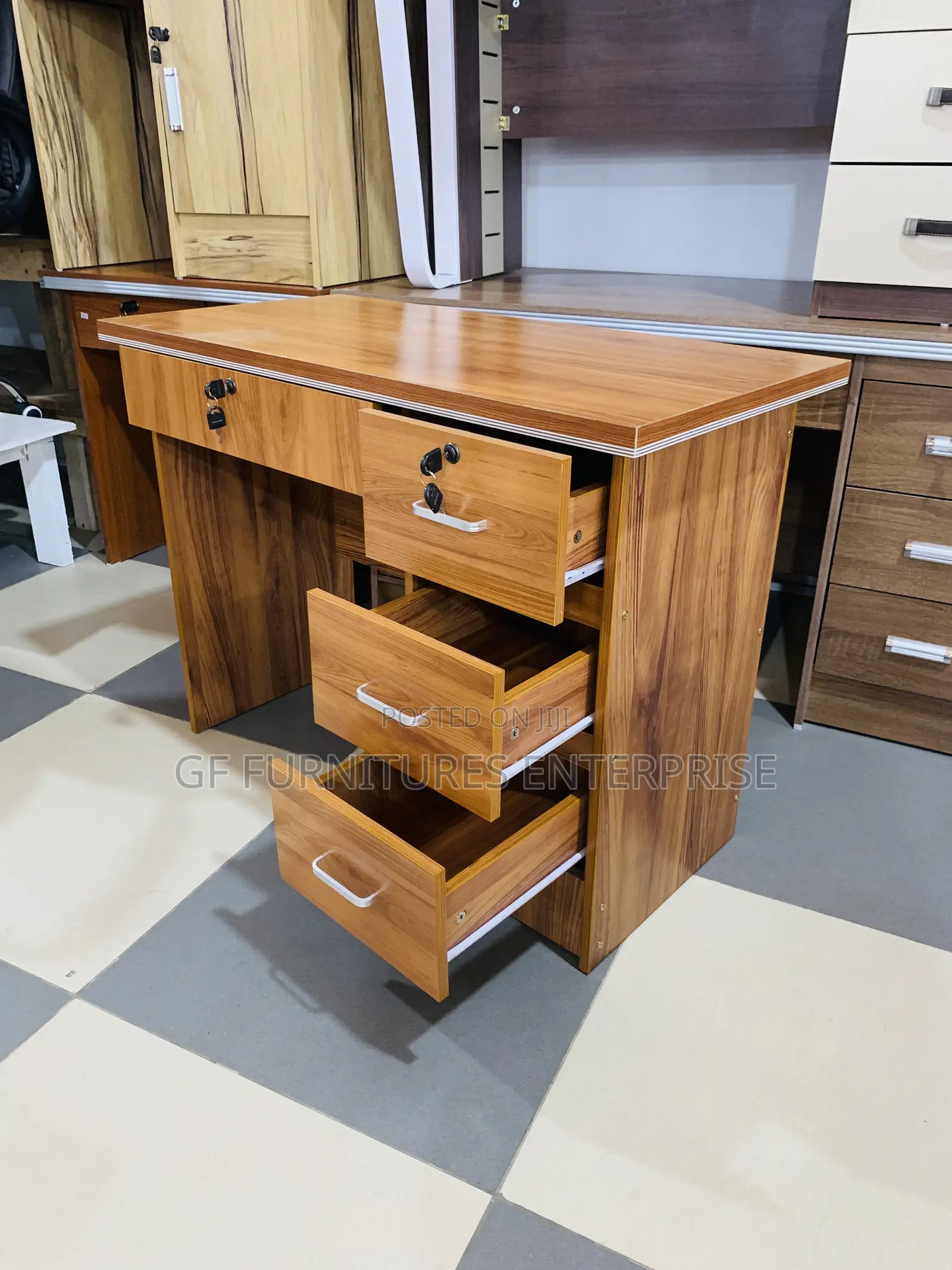 Modern Wood-Grain Office Desk