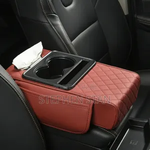Premium Leather Car Armrest Console With Dual Cup Holder