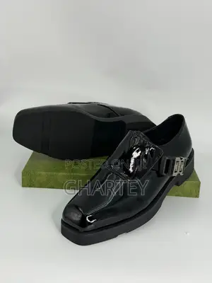 Classic Black Patent Leather Monk Strap Shoes