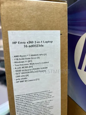 New Laptop HP Envy x360 16GB AMD Ryzen 7 SSD 1T