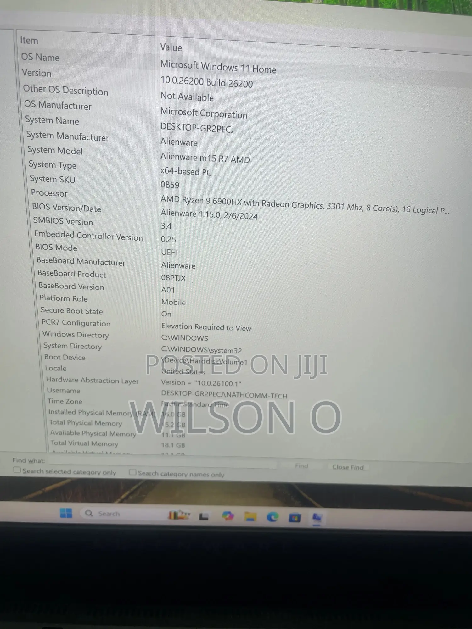 Laptop Alienware M15 R3 16GB AMD Ryzen 9 SSD 1T