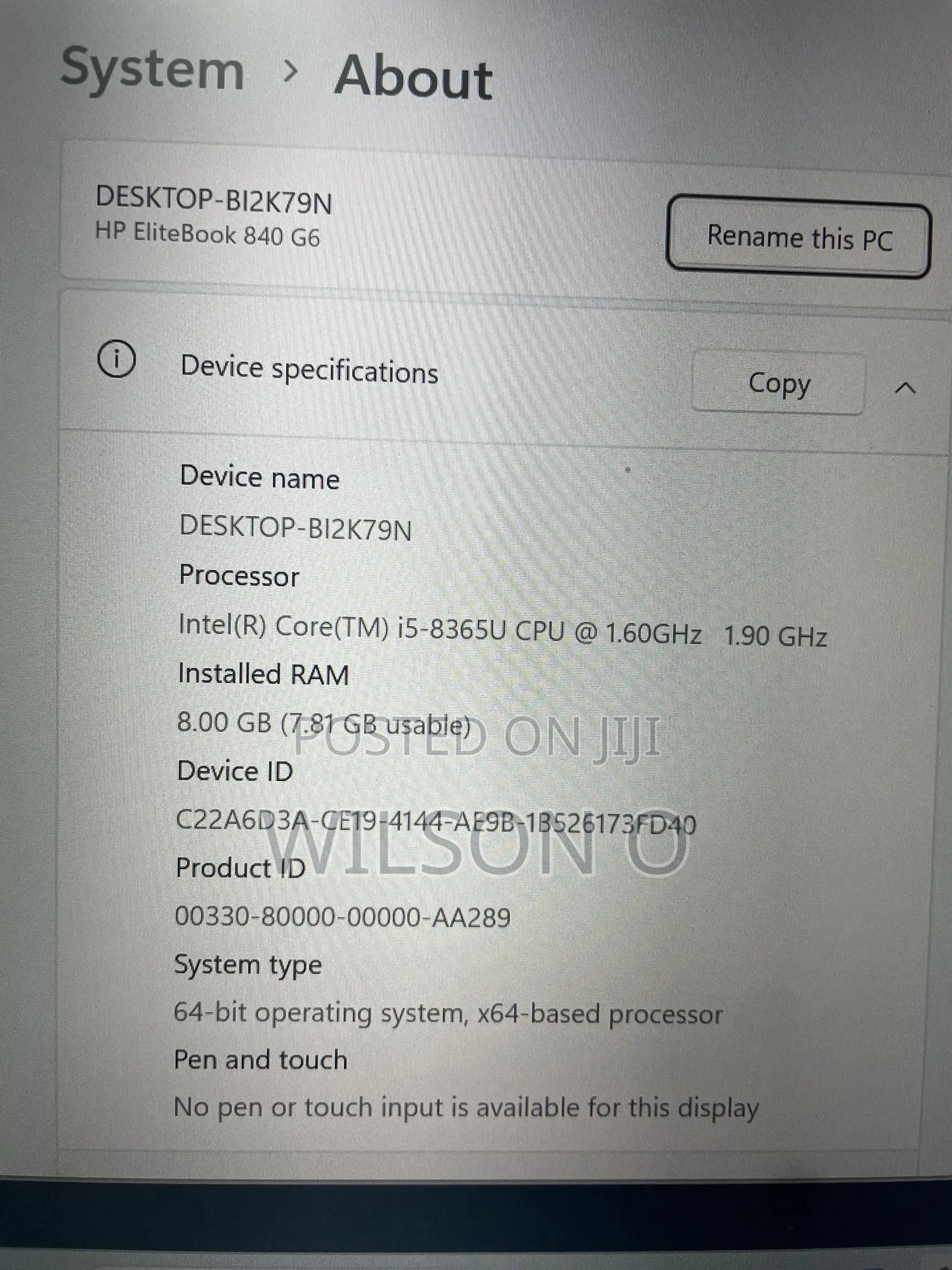Laptop HP EliteBook 840 G6 8GB Intel Core I5 SSD 256GB