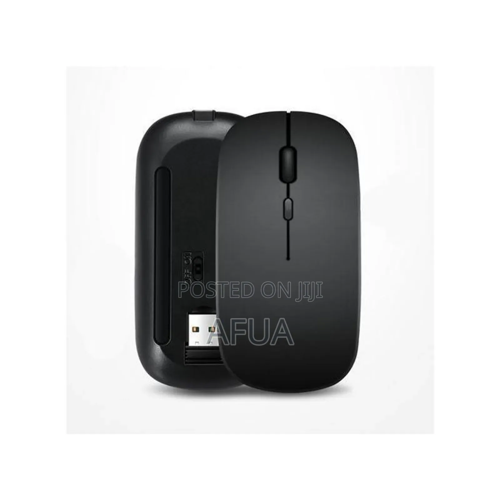 Optical Wireless Mouse Rechargeable Slim Game Mice - Black