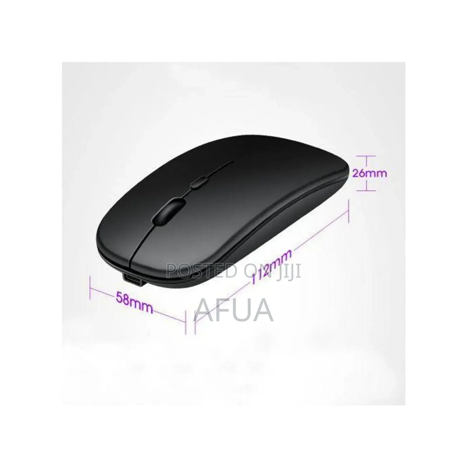 Optical Wireless Mouse Rechargeable Slim Game Mice - Black
