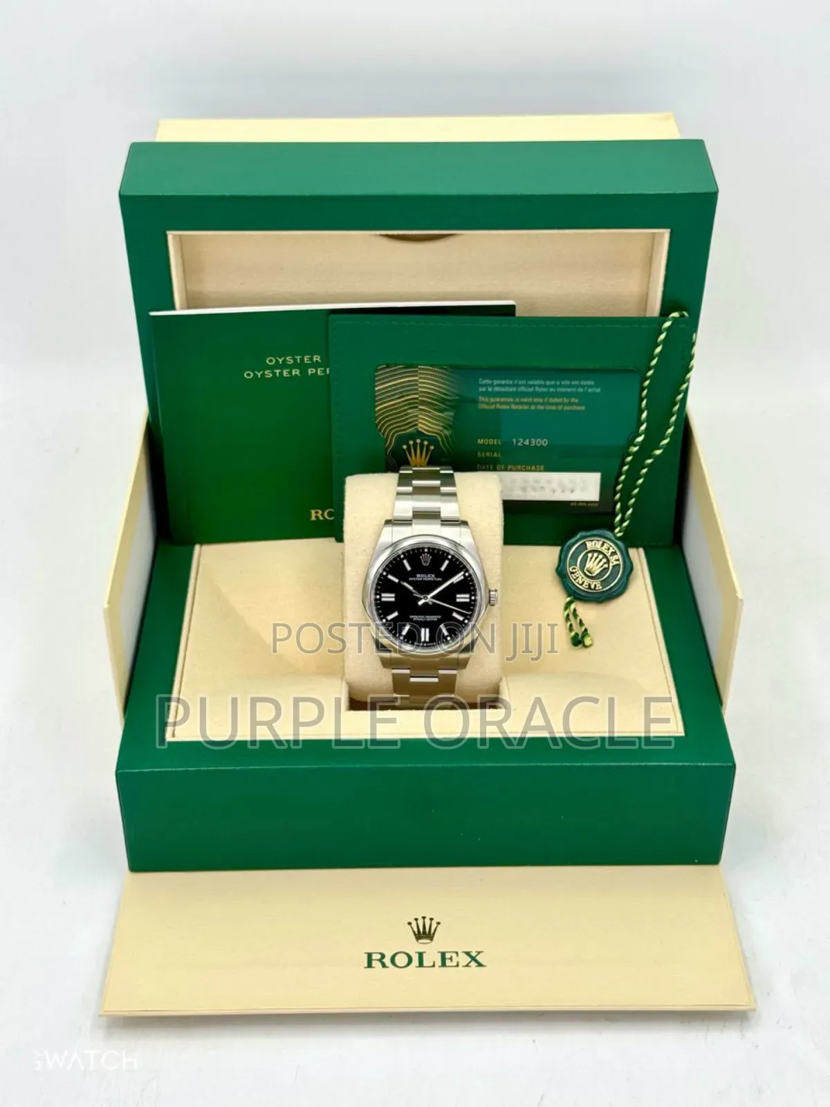 Rolex Oyster Pepertual 41mm Silver Black Dial Watch