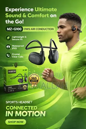 Oraimo Mz-G100 Sportflow Wireless Headset Move Free. Stay Connected.