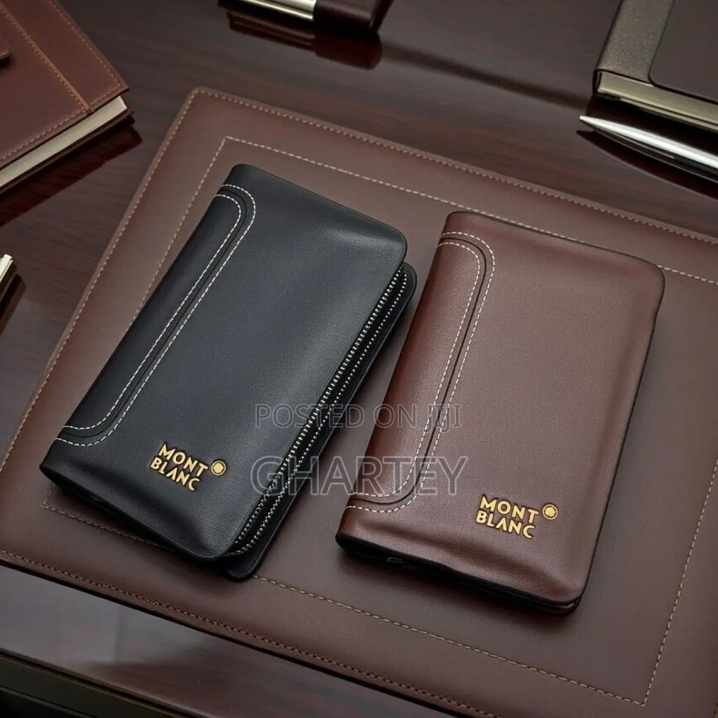 Luxury Leather Zip-Around Wallet Clutch Organizer