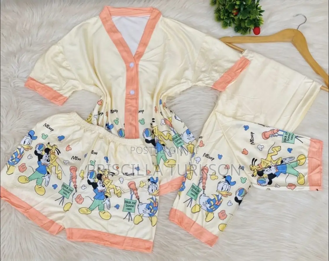 Cream and Orange Night Wear