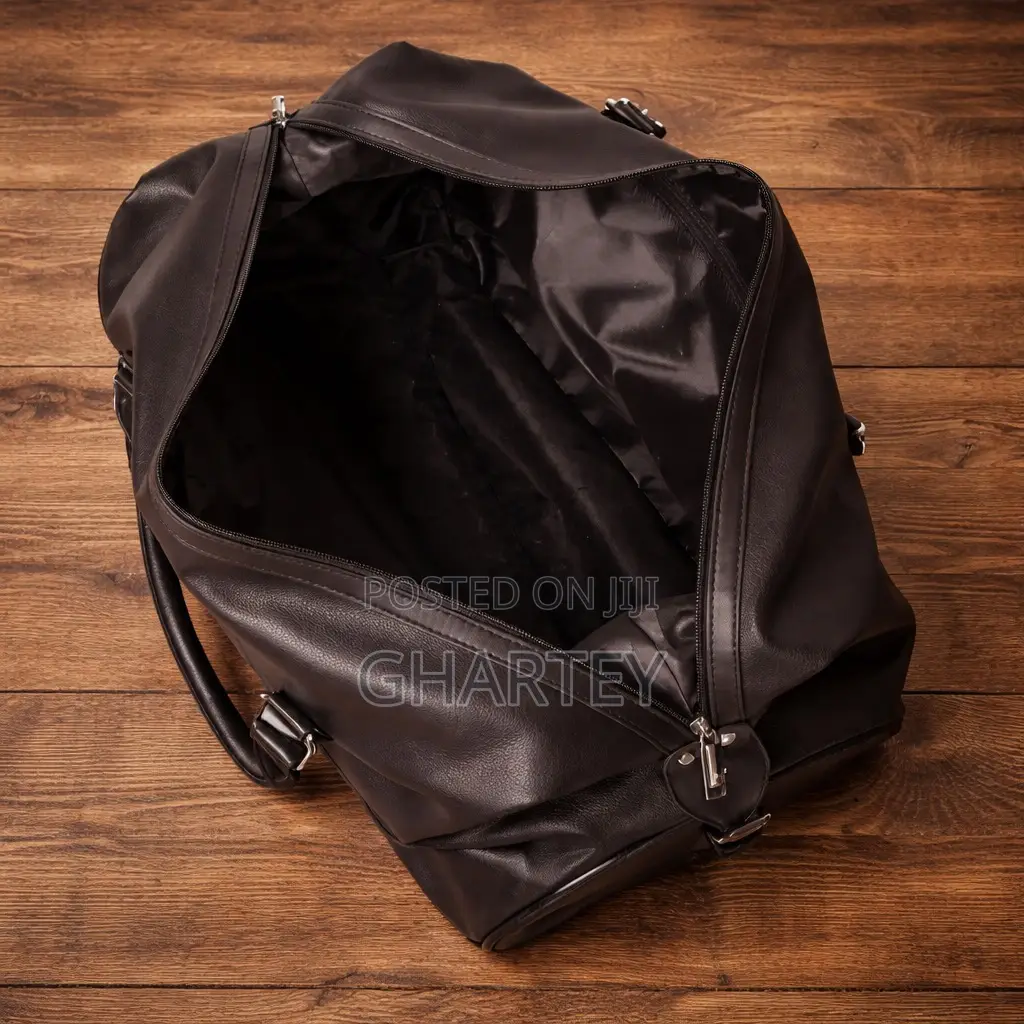 Premium Leather Rolling Travel Duffel With Retractable Handle