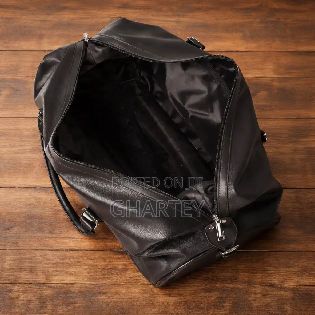 Premium Leather Rolling Travel Duffel With Retractable Handle
