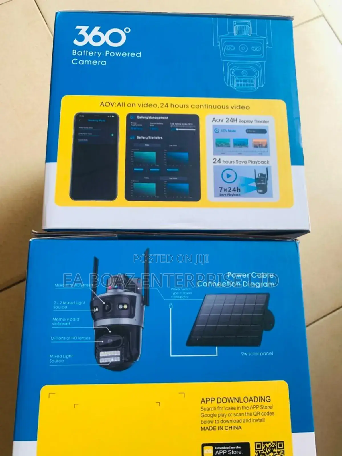 Icsee 4g 2 Lens PTZ Motion Detector,Alarm Solar Camera