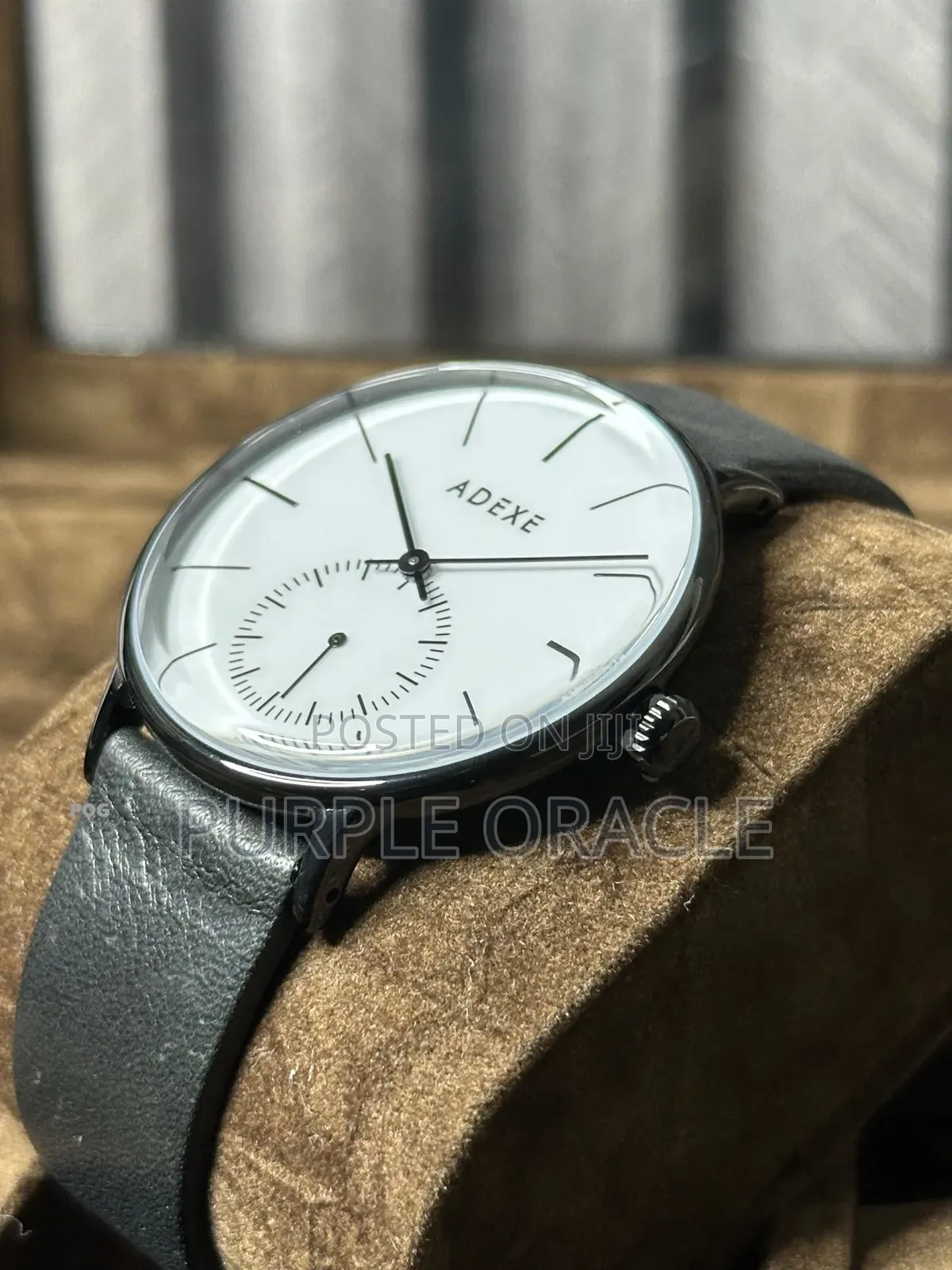 Adexe 1868e-t02 Grande Watch With White Dial With Gray Leather Strap