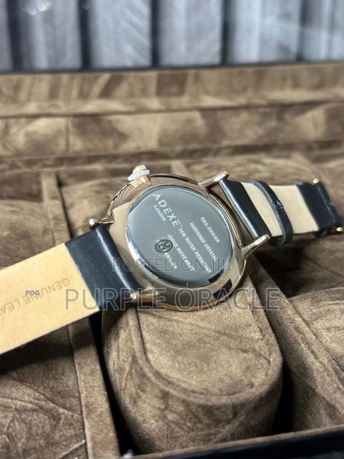 Adexe 1868e-t02 Grande Watch With White Dial With Gray Leather Strap