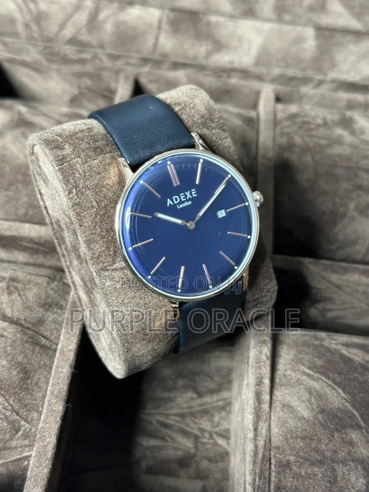 Adexe London Grande Watch With A Black Dial And A Rose Gold-tone .