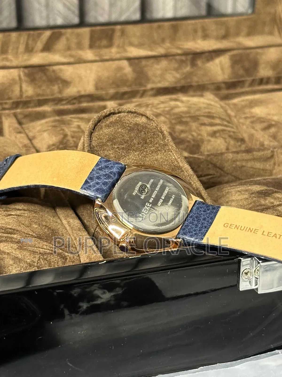 Adexe London Grande Watch With A Black Dial And A Rose Gold-tone .