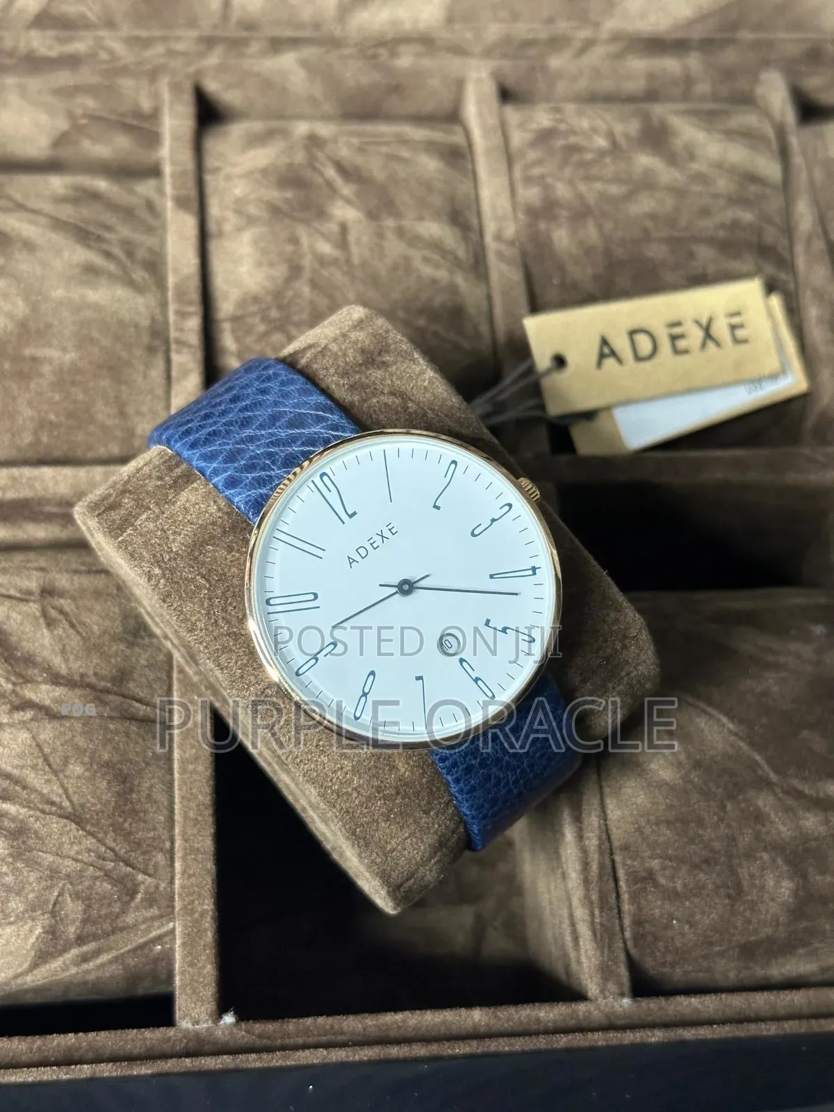 Adexe London Grande Watch With A Black Dial And A Rose Gold-tone .