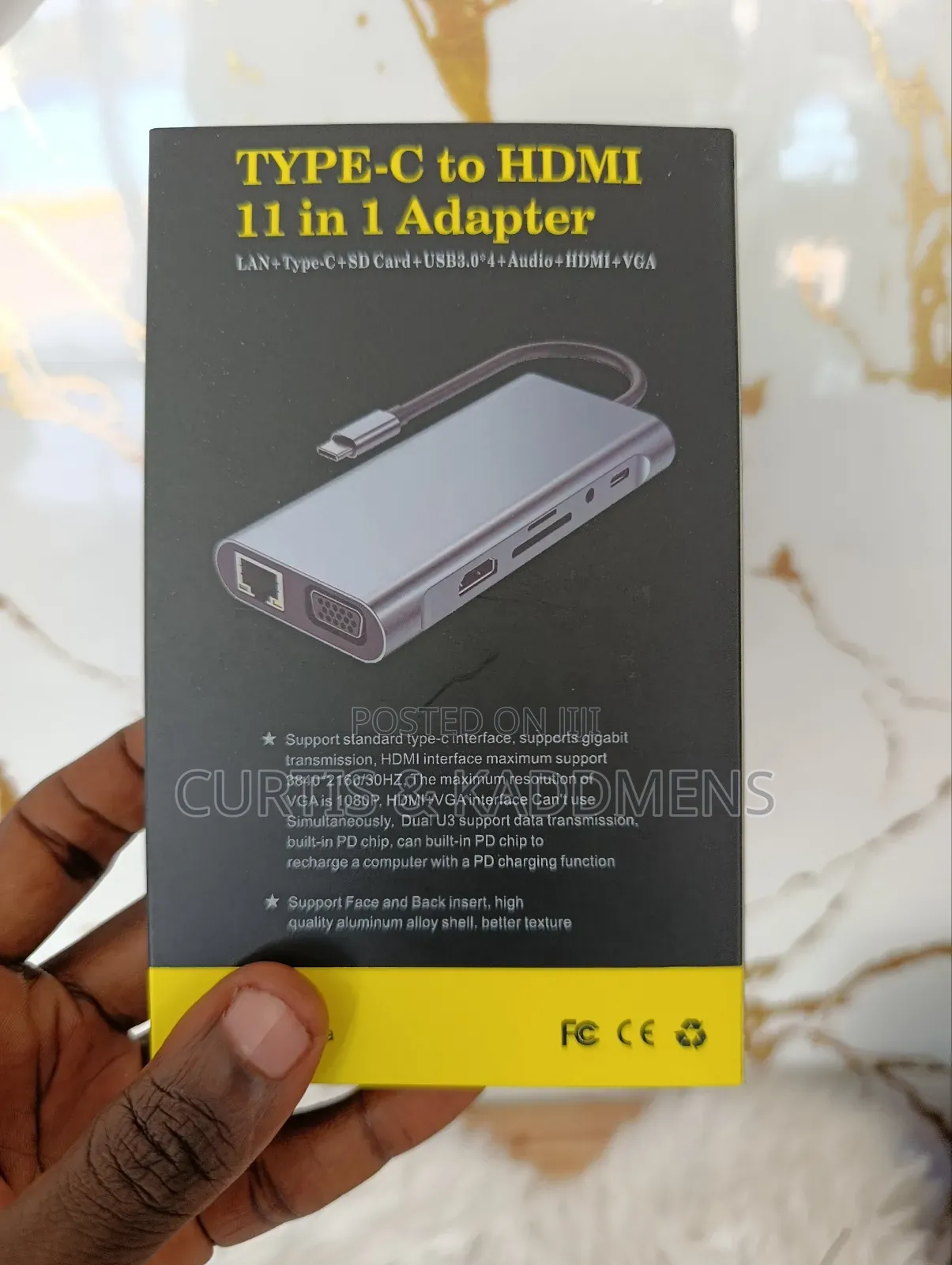 11in1 Usb Type C Dock Station Adapter Hub(Hdmi/Vga/Memory Card/Rj45)