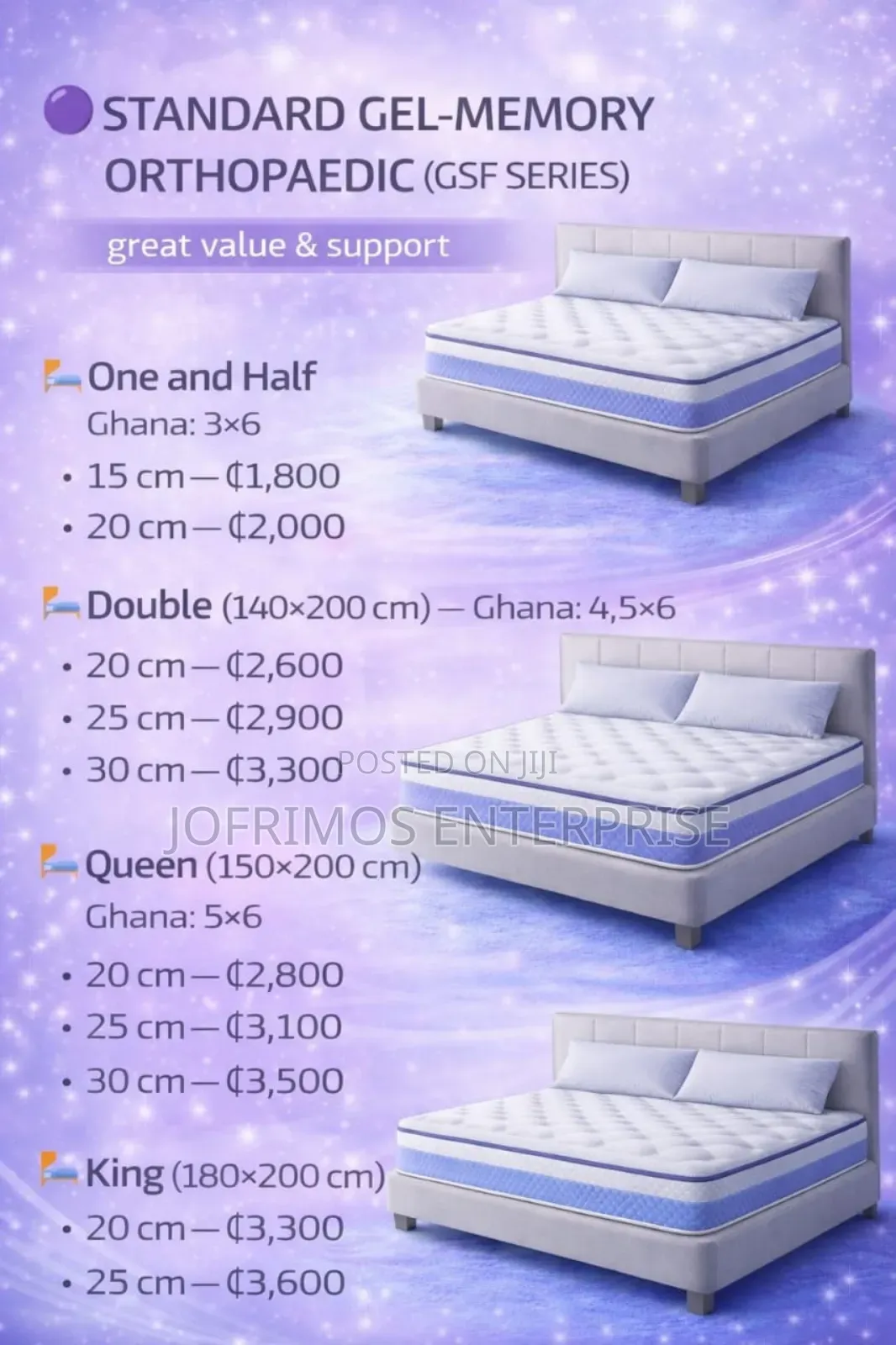 Gel Memory Foam Mattress in a Box (Jsk Products)