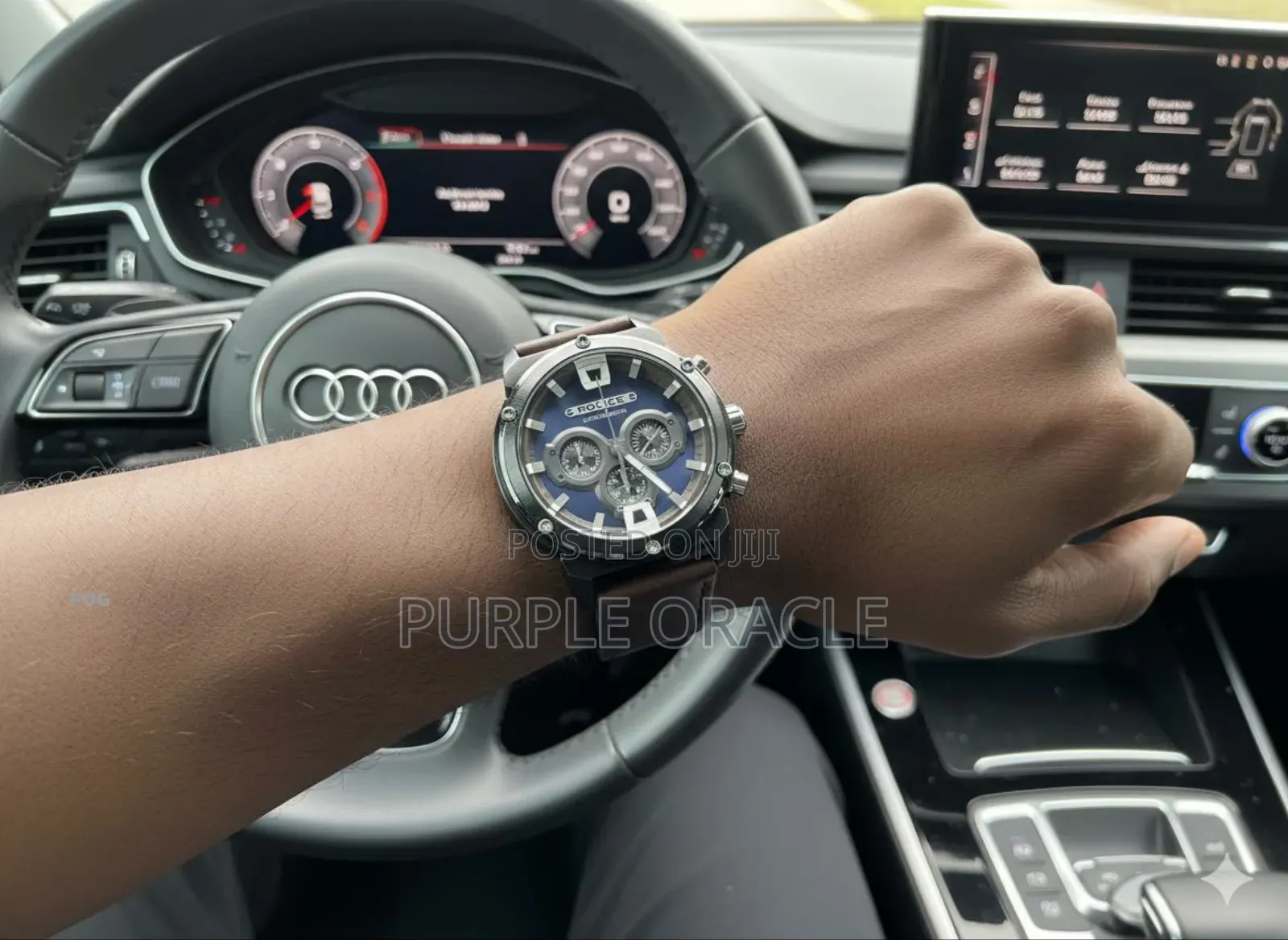 Police Operator Pl14832jsb/02 Men's Watch With  Brown Leather Strap.