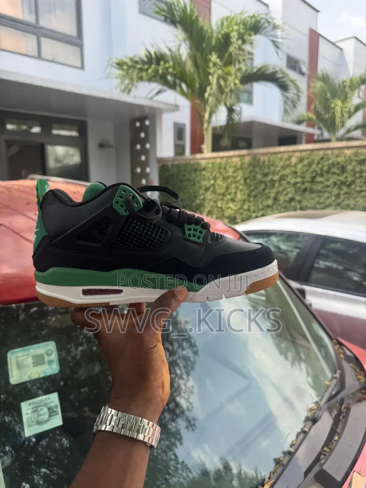 Jordan Retro 4 Sb Black Pine Green