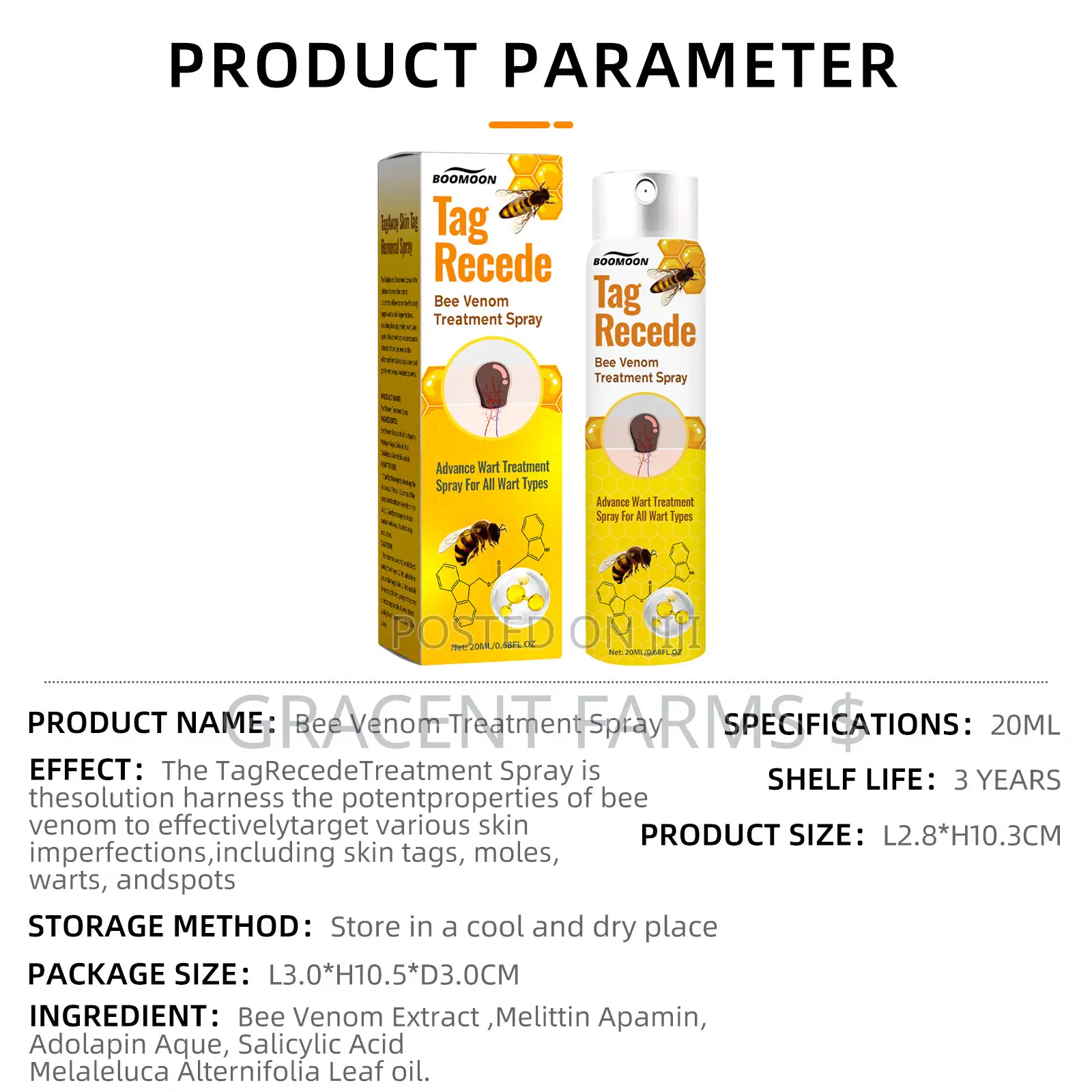 Tag Recede Bee Venom Treatment Spray – (20ml)